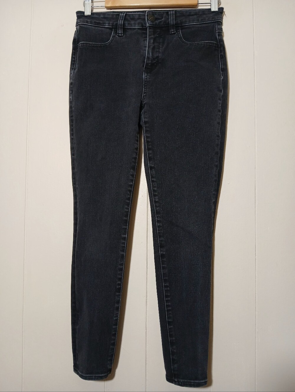 AE Dream Jeans Hi Rise Jegging Black Gray Wash Stretch Denim | American Eagle